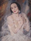 Jürgen WEGENER (1901-1984). Ballerina Anna Pawlowa. 81 cm x 61 cm. Painting, oil on panel. Signed