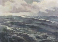 The sea circa 1900. 59 cm x 78 cm. Painting, oil on canvas. Seestück. Undeutlich signiert, um