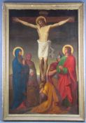 I. X. Zimmermann (XIX). "Nazarenes". Crucifixion. Painted 1896. 120 cm x 80 cm. Painting oil on