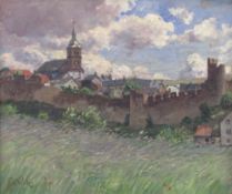 Fritz VON WILLE (1860 - 1941), "Eifelnest". Hillesheim. 47 cm x 55 cm. Painting oil on canvas.