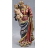 Madonna on the crescent, southern Germany, 18th century.  Höhe 31 cm. Holz, geschnitzt und polychrom