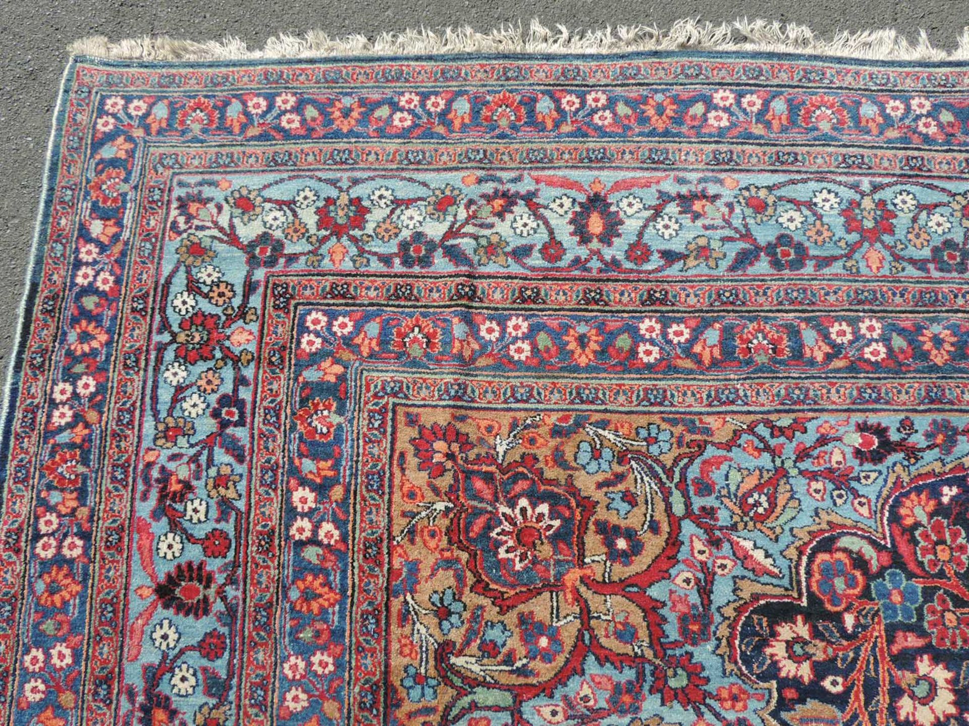 Chorrasan Manufakturteppich. Ost-Iran, antik, um 1900.422 cm x 300 cm. Handgeknüpft, Wolle auf - Image 7 of 10