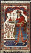 Shah-Savan Bildteppich. Nord - Iran, alt, um 1920.146 cm x 89 cm. Handgeknüpft, Wolle auf Baumwolle.