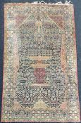 Kirman Lawer Paradiesteppich. Iran, antik, um 1900.221 cm x 135 cm. Handgeknüpft, Wolle auf