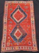 Bachtiari Gabbeh Stammesteppich. Iran, antik, um 1900.251 cm x 148 cm. Handgeknüpft, Wolle auf