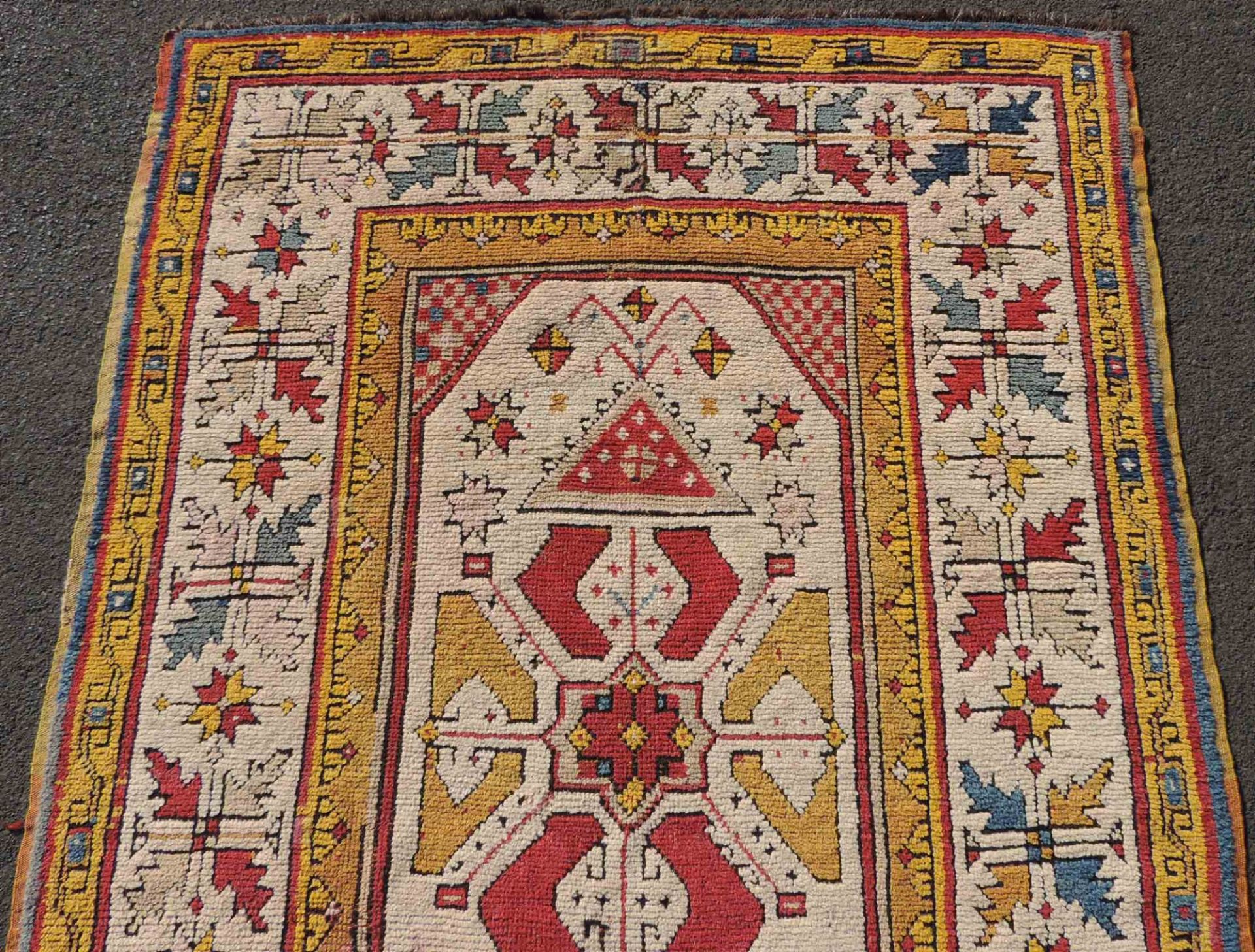 Monastir Gebetsteppich. Thrakien, osmanisches Reich, antik, um 1890.172 cm x 126 cm. Handgeknüpft, - Image 3 of 6