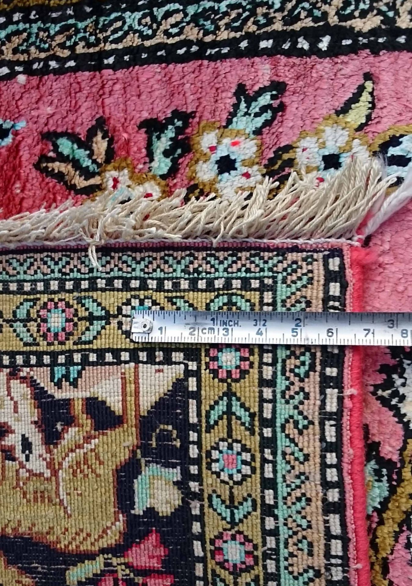 Ghom, Paradiesgartenteppich. Seide auf Seide, fein. Iran.152 cm x 108 cm. Handgeknüpft, - Image 6 of 6