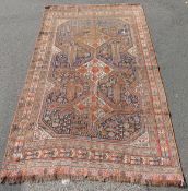 Khamseh Stammesteppich. Iran, antik, um 1900235 cm x 149 cm. Handgeknüpft, Wolle auf Wolle,