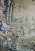 Verdüre Tapisserie, Flandern. Antik, 18. Jahrhundert.184 cm x 120 cm insgesamt. Wolle auf Wolle,