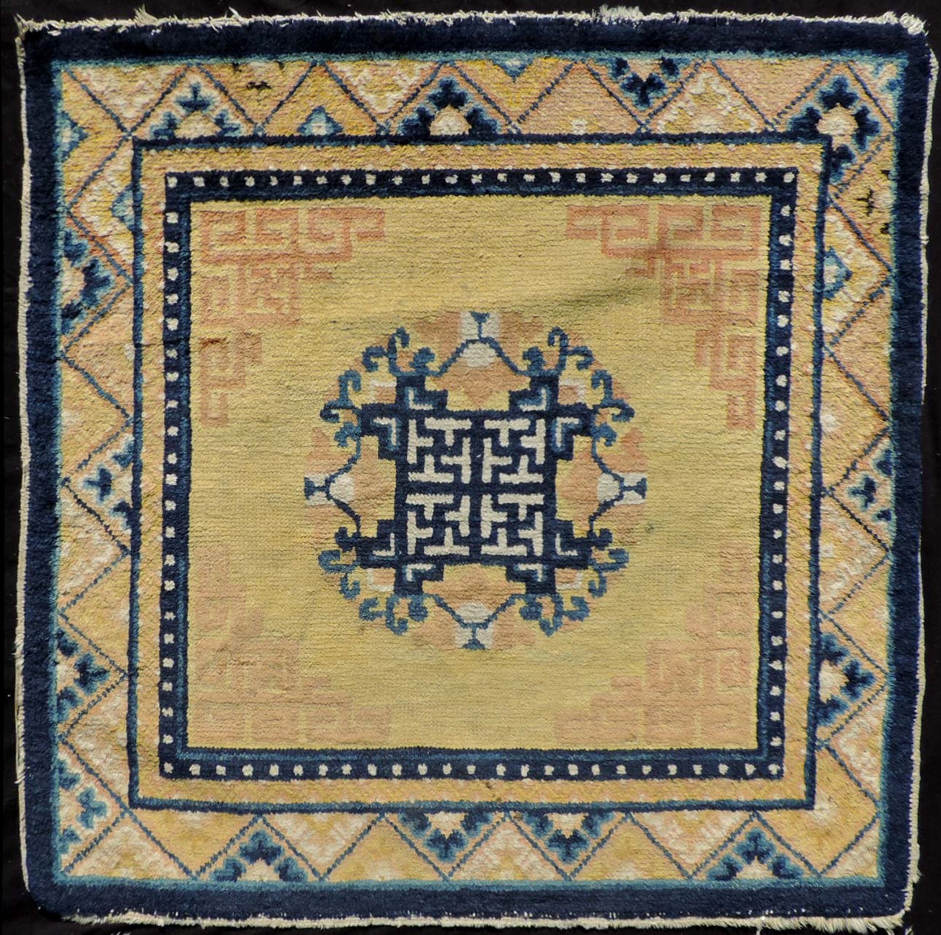 2 Ning Hsia Sitzplatz-Teppiche. Nord-China, antik, Mitte 19. Jahrhundert.84 cm x 88 cm und 84 cm x - Image 4 of 6