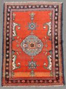 Qashqai Kaschkai, Stammesteppich. Iran, alt. Um 1920.156 cm x 111 cm. Handgeknüpft, Wolle auf