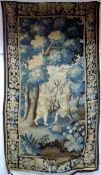 Verdüre, Tapisserie. Flandern, antik, 17. Jahrhundert.270 cm x 159 cm. Handgewebt, Wolle mit Seide