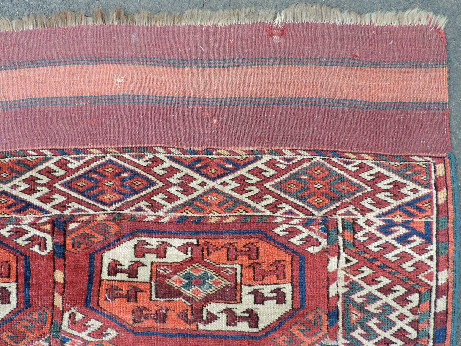 Kizil Ayak Hauptteppich. Turkmenistan, antik, um 1850.427 cm x 200 cm insgesamt. Handgeknüpft, Wolle - Image 12 of 14