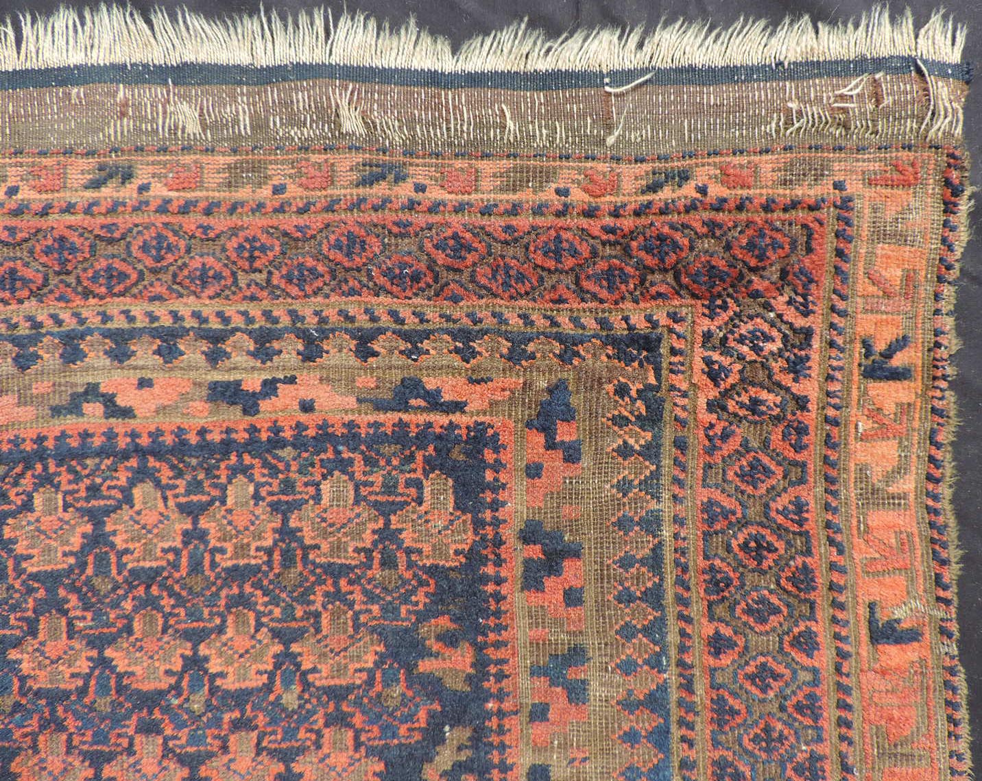 Belutsch Stammesteppich, Afghanistan, antik, um 1880.154 cm x 115 cm. Handgeknüpft, Wolle auf Wolle, - Image 6 of 7