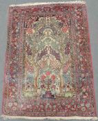 Isfahan Paradies-Teppich. Iran, alt, um 1910.200 cm x 148 cm. Handgeknüpft, Wolle auf Baumwolle.