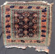 Belutsch Taschenfront. Afghanistan, antik, um 1880.70 cm x 70 cm. Handgeknüpft, Wolle auf Wolle,