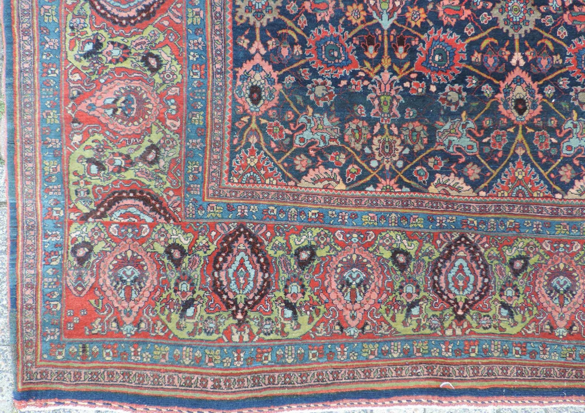 Bidjar fein. Iran, alt, um 1920.448 cm x 348 cm. Handgeknüpft, Wolle auf Baumwolle, wohl alles - Image 6 of 12