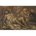 PAINTER ROMAN, 18TH CENTURY LAMENT ON THE DEAD CHRIST Oil on canvas,. 45.5 by 67.5 cm CONDITIONS