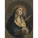 ROMAN PAINTER, 18TH CENTURY MATER DOLOROSA Oil on canvas on board, cm. 40.5 x 30.5 CONDITIONS OF