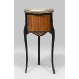 VIOLET EBONY CYLINDRICAL BEDSIDE, FRANCE, ELEMENTS DATING BACK TO 18TH CENTURY bois de rose reserves