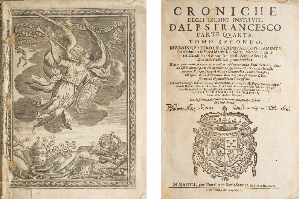 RELIGIOUS INSTITUTES

P.S. Francesco, Croniche degli ordini Instituiti. One volume. Ed. Napoli 1680.