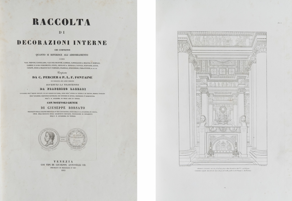 INTERIOR DECORATION C. Percier and P.L.F. Fontaine, Collection of Interior Decoration. Book with