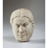 UNKNOWN SCULPTOR, 18TH CENTURY Woman's face Sculpture in white marble, 25 x 18 x 14 cm. Nose