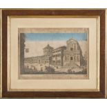 FRENCH ENGRAVER, LATE 18TH CENTURY Optical view of Santo Spirito Hospital in Rome Optical view