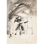 ENNIO CALABRIA (Tripoli 1937) Untitled, 1961 Ink on paper, cm. 63 x 43 Signature, date and