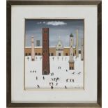 ITALIAN PAINTER, 20TH CENTURY The town of towers, 1974 Oil on canvas, 30 x 25 cm. Signed '