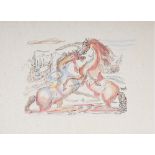 ENGRAVER OF 20TH CENTURY Horses, 1983 Aquatint, ex. undeclared, hand-colored Measurements of the
