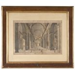 FRENCH ENGRAVER, LATE 18TH CENTURY Optical view of inside the St Peters Basilica, Rome Optical