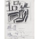 MARIO SIRONI (Sassari 1885 - Milan 1961) Composition, 1945 ca. Mixed media on paper, cm. 30 x 23