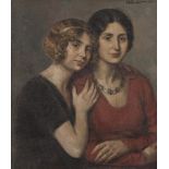 HENRI MARCEL ROBERT (Paris 1881 - Lausanne 1961) The Parise sisters, 1921 Oil on canvas, cm. 70 x 60