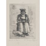 FELICE MELIS MARINI (Cagliari 1871-1953) Elderly man from Arzana, 1920 Aquatint and etching, ex.13/