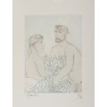 GIACOMO MANZÙ (Bergamo 1908 - Rome 1991) Erotic scene Etching and aquatint, ex. 69/90 Size of plate,