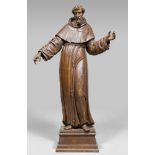 IMPORTANT SCULPTURE OF SAINT FRANCIS, PROBABLY UMBRIA, 17TH CENTURY

entirely in walnut, coeval