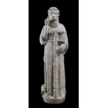 FIGURE OF SAINT ANTHONY ABBOT, 16TH CENTURY

with staff and bell in his left hand, bringing his