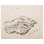 GIORGIO DE CHIRICO 

(Volos 1888 - Roma 1978)



Study of hand,1960 ca.

Pencil on paper, cm. 10,2 x