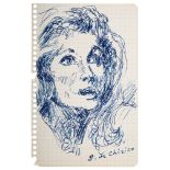 GIORGIO DE CHIRICO 

(Volos 1888 - Roma 1978)



Portrait of Palma Bucarelli, 1965 ca.

Blue biro on