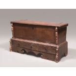 RARE SARDINIAN CHEST IN WALNUT, 18TH CENTURY

smooth front and sides, lateral supports carved.