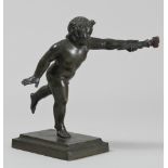 SCULPTURE IN BRONZE PATINA, 19TH CENTURY

depicting a torch bearing angel. Retangular base. 

Size