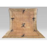 CHINESE RUG FROM BEIJING, LATE 19TH CENTURY empty field, corners with vases and flowers and