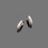 PAIR OF EARRINGS in white gold 18 kt., studded with diamonds. Diamonds ct. 0.60 ca., overall