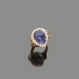 RING in gold 18 kt. central tanzanite and surrounding diamonds. Weight gr. 10,80, tanzanite ct. 7.5,