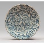 LARGE PLATE IN MAIOLICA, OFFICINA CAMPANA MID 18TH CENTURY

white and blue enamel, floral