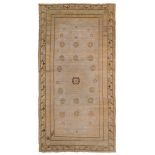 SAMARKANDA RUG, LATE 19TH CENTURY

central medallion and leaf design in sequence, in field with
