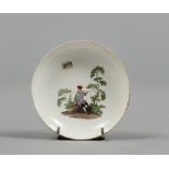 SAUCER IN PORCELAIN, MAISSEN LATE 18TH CENTURY

white glazing and polychrome, decoration in