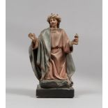 FIGURE OF WISE MAN IN PAPER MACHE, 19TH CENTURY

polychrome lacquer. Base in black lacquer.

Size