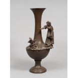 LARGE VASE IN BURNISHED METAL, PROBABLY FRANCE LATE 19TH CENTURY

figure of peasant and ducks.